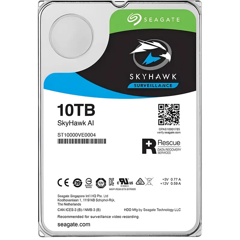 3.5" HDD 10.0TB-SATA- 256MB Seagate " SkyHawk AI Surveillance (ST10000VE001)"