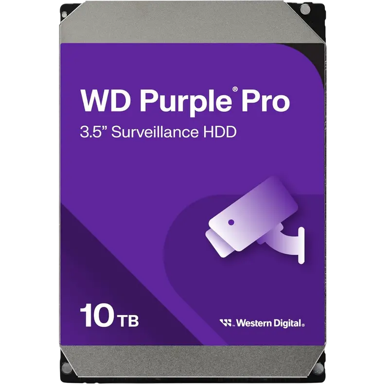 3.5" HDD 10.0TB-SATA-512MB Western Digital Purple Pro (WD102PURP), Surveillance, 24/7, CMR, 7200rpm