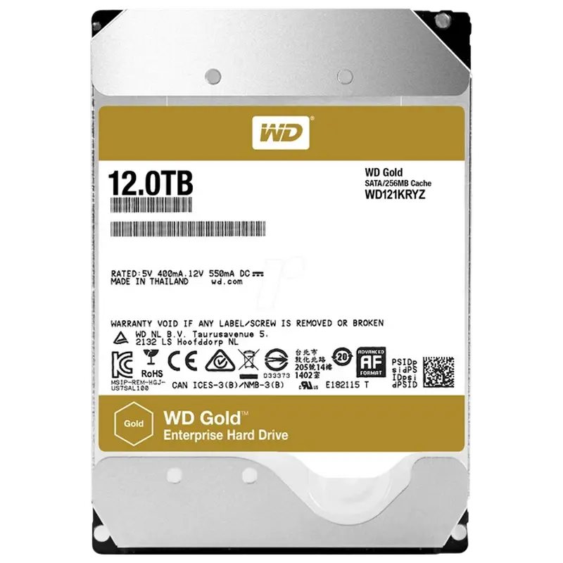 3.5" HDD 12.0TB-SATA-256MB Western Digital "Gold (WD121KRYZ)", Enterprise, CMR