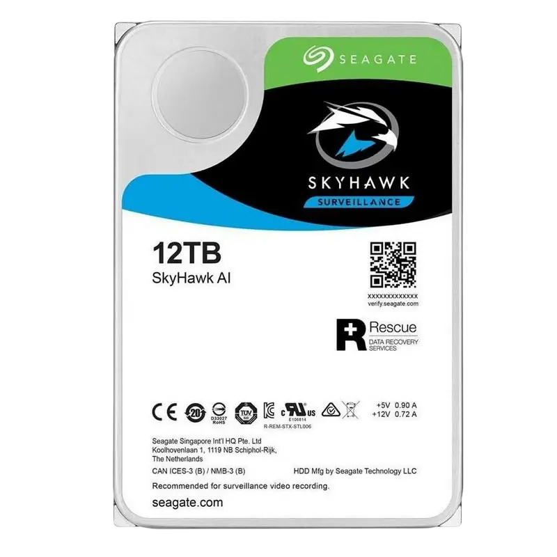 3.5" HDD 12.0TB-SATA- 256MB Seagate " SkyHawk AI Surveillance (ST12000VE001)"
