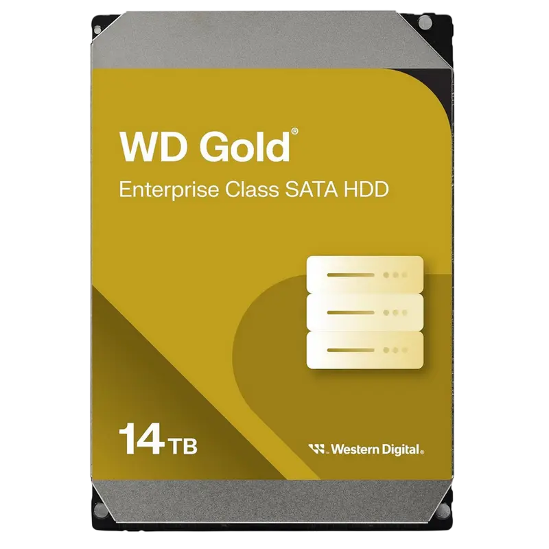 3.5" HDD 14.0TB-SATA-512MB Western Digital "Gold (WD142KRYZ)", Enterprise, CMR, 7200rpm, 2.5M (MTBF)