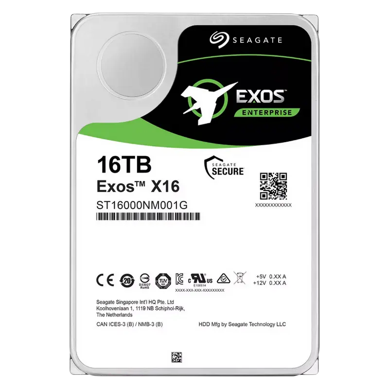 3.5" HDD 16.0TB-SATA- 256MB Seagate Exos X16 (ST16000NM001G-FR), Recertified, Enterprise, CMR, 7200