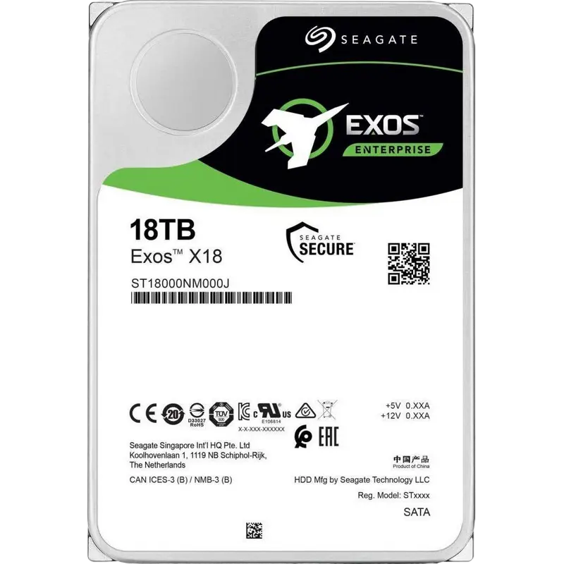 3.5" HDD 18.0TB-SATA-256MB Seagate Enterprise "Exos X18 (ST18000NM000J)"