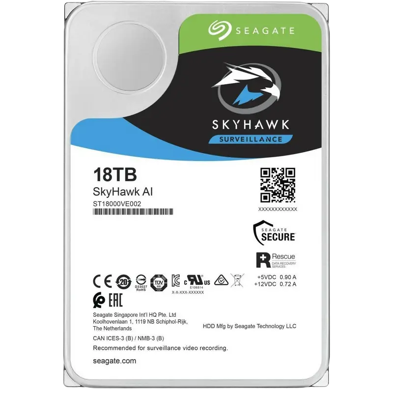 3.5" HDD 18.0TB-SATA-256MB Seagate "SkyHawk AI Surveillance (ST18000VE002)"
