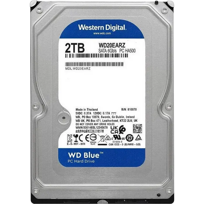 3.5" HDD 2.0TB -SATA- 64MB Western Digital "Blue (WD20EARZ)"