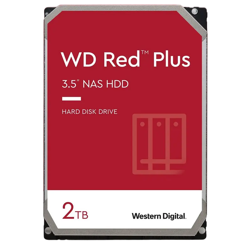 3.5" HDD 2.0TB-SATA - 64MB Western Digital " Red Plus (WD20EFPX)", NAS, CMR