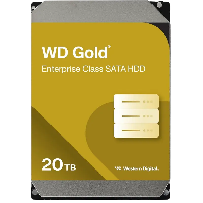 3.5" HDD 20.0TB-SATA-512MB Western Digital "Gold (WD203KRYZ)", Enterprise, CMR, 24/7, 7200rpm, 2.5M