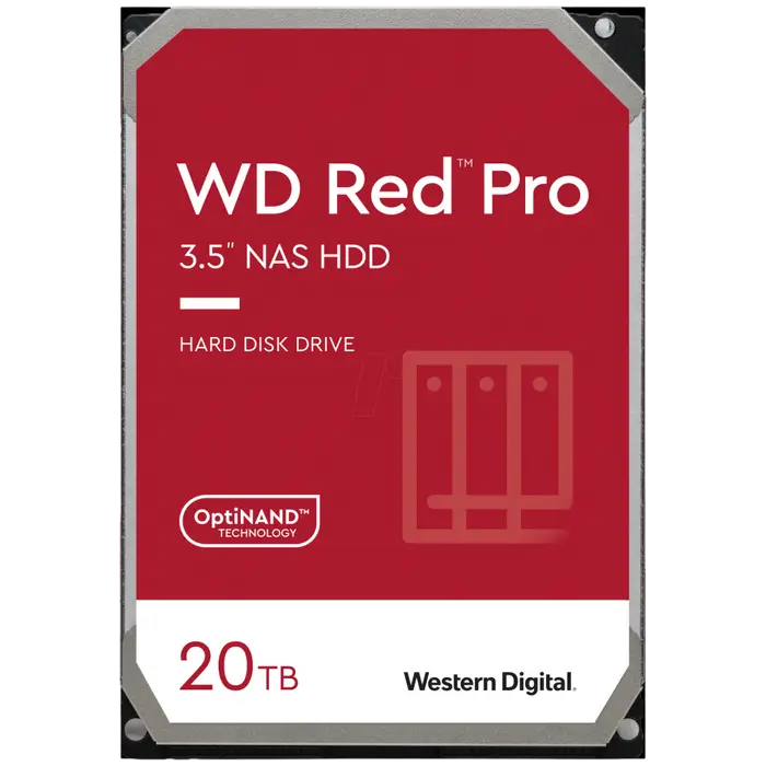 3.5" HDD 20.0TB-SATA-512MB Western Digital "Red Pro (WD201KFGX)", NAS, CMR, 7200rpm, 2.5M (MTBF)