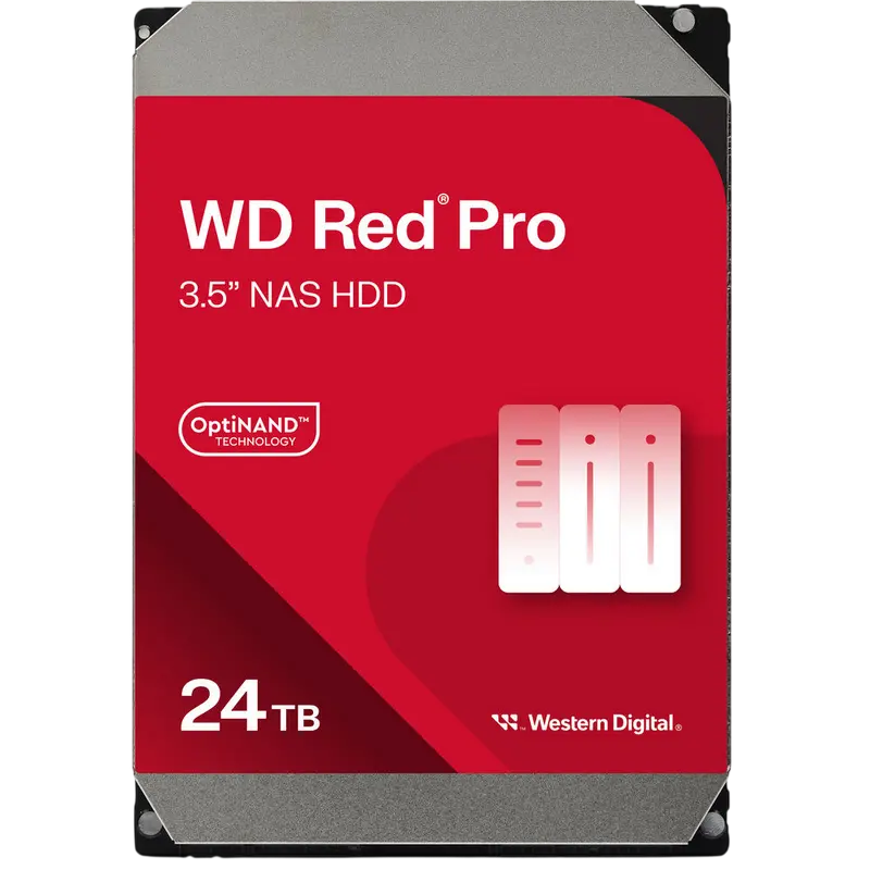 3.5" HDD 24.0TB-SATA-512MB Western Digital "Red Pro (WD241KFGX)", NAS, 24/7, CMR, 7200rpm, 2.5M (MTB
