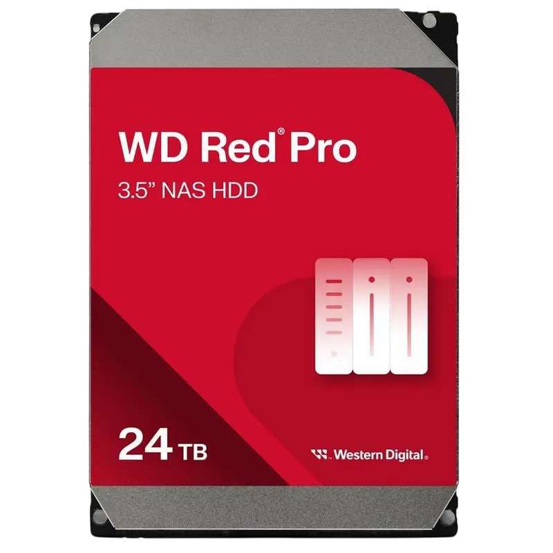 3.5" HDD 24.0TB-SATA-512MB Western Digital "Red Pro (WD240KFGX)", NAS, CMR