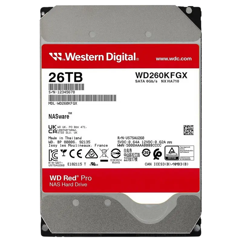 Western Digital Hard disk WD Red Pro 26TB pentru NAS și servere de business cu funcționare non-stop