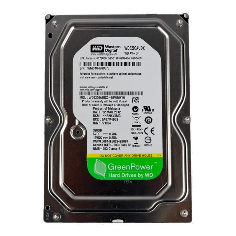 3.5" HDD 320GB-SATA-32MB Western Digital "AV-GP (WD3200AUDX)" Ref