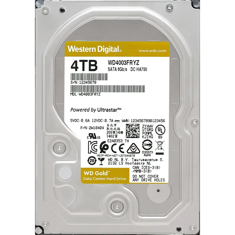 3.5" HDD 4.0TB-SATA-256MB Western Digital "Gold (WD4003FRYZ)", Enterprise, CMR