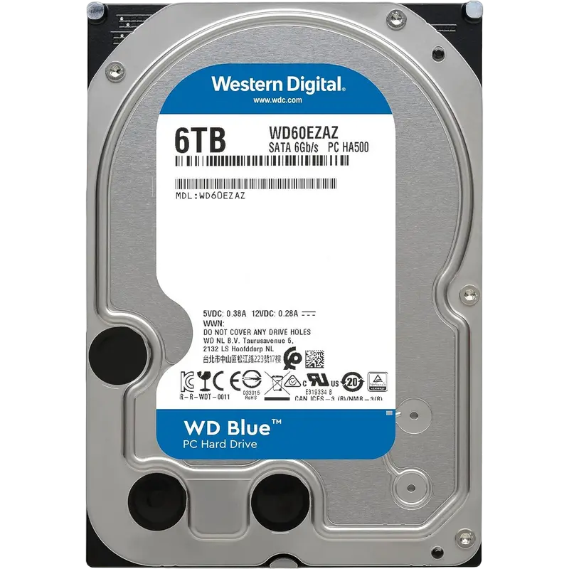 3.5" HDD 6.0TB -SATA -256MB Western Digital "Blue (WD60EZAZ)"