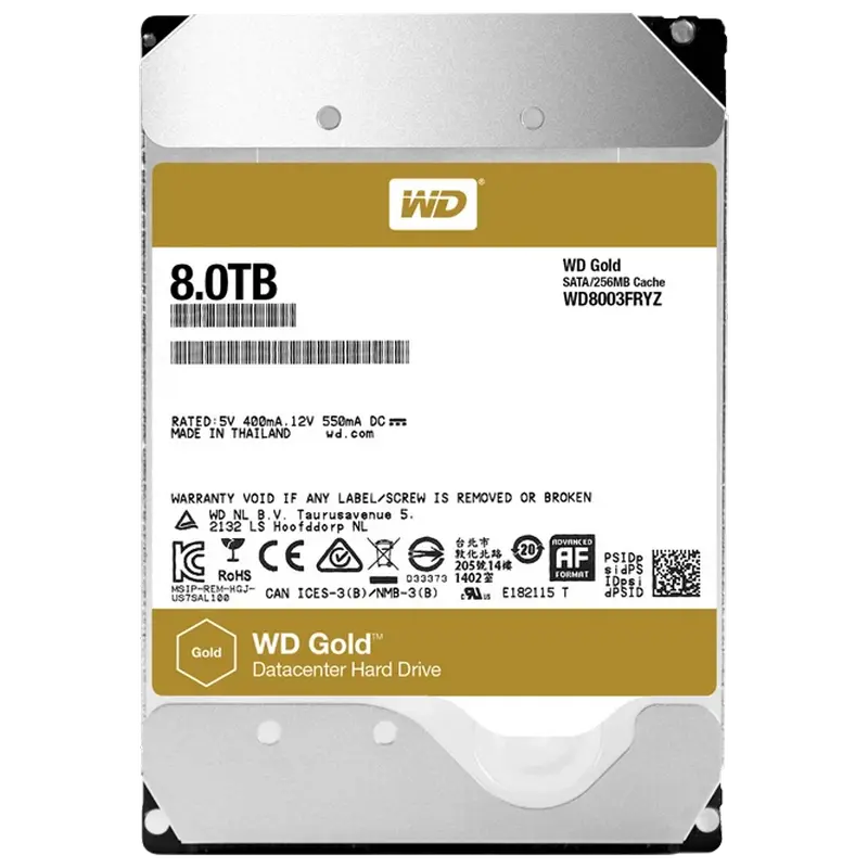 3.5" HDD 8.0TB-SATA-256MB Western Digital "Gold Enterprise Class (WD8003FRYZ)"