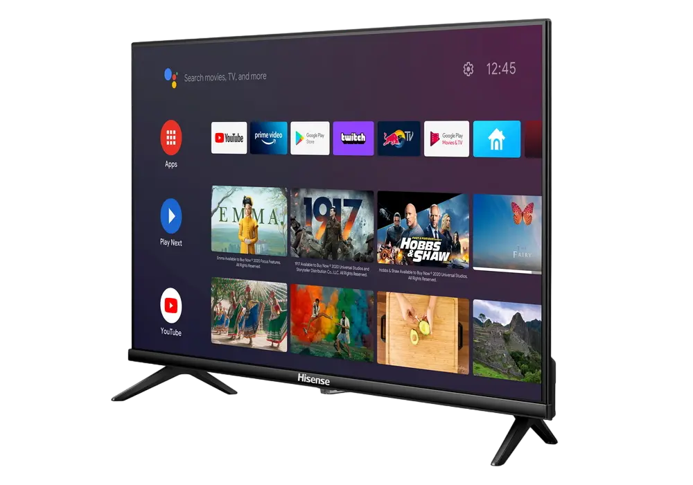 Televizor Hisense 32A4HA LED HD Android TV 32 inch Negru, vedere posterioară