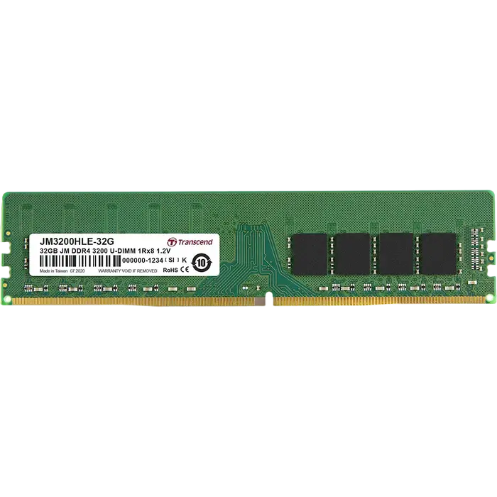 32GB DDR4- 3200MHz Transcend PC25600, CL22, 288pin DIMM 1.2V