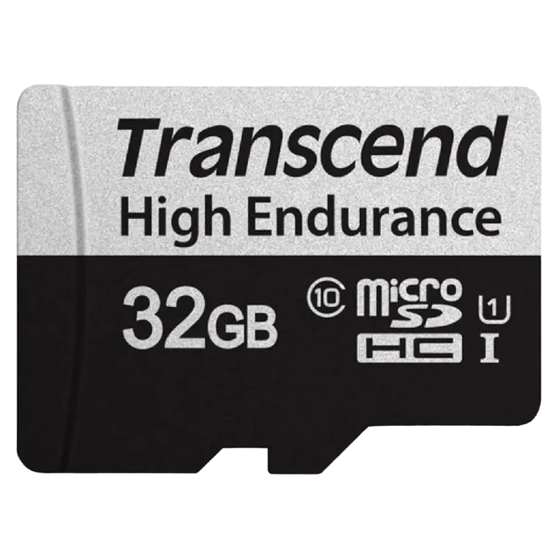 32GB MicroSD (Class 10) UHS-I (U1),+SD adapter, Transcend "TS32GUSD350V" (R/W:95/40MB/s, Endurance