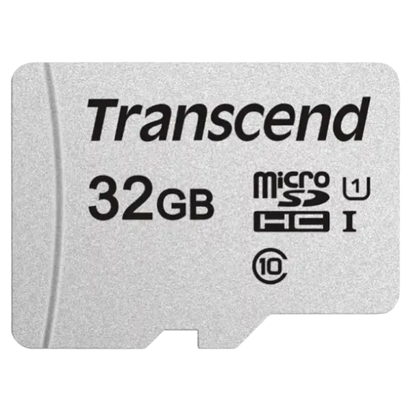 32GB MicroSD (Class 10) UHS-I (U1), Transcend "TS32GUSD300S" (R/W:95/45MB/s)