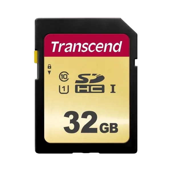 32GB SDHC Card (Class 10) UHS-I, U1, Transcend 500S "TS32GSDC500S" (R/W:95/60MB/s, MLC)