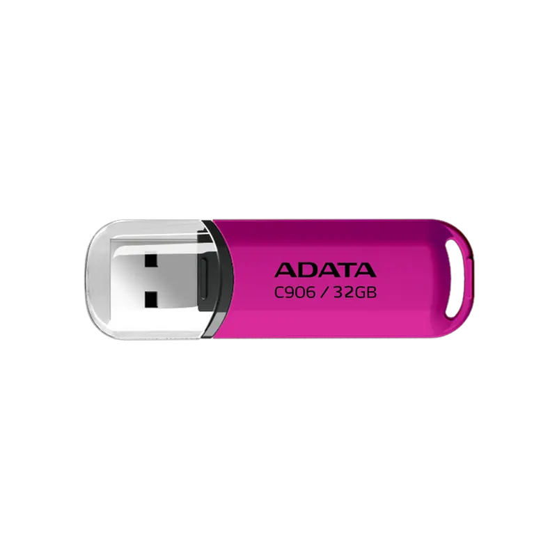 32GB USB2.0 Flash Drive ADATA "C906", Rose, Plastic, Classic Cap (AC906-32G-RPP)