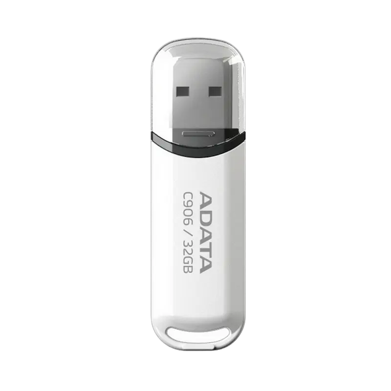 32GB USB2.0 Flash Drive ADATA "C906", White, Plastic, Classic Cap (AC906-32G-RWH)