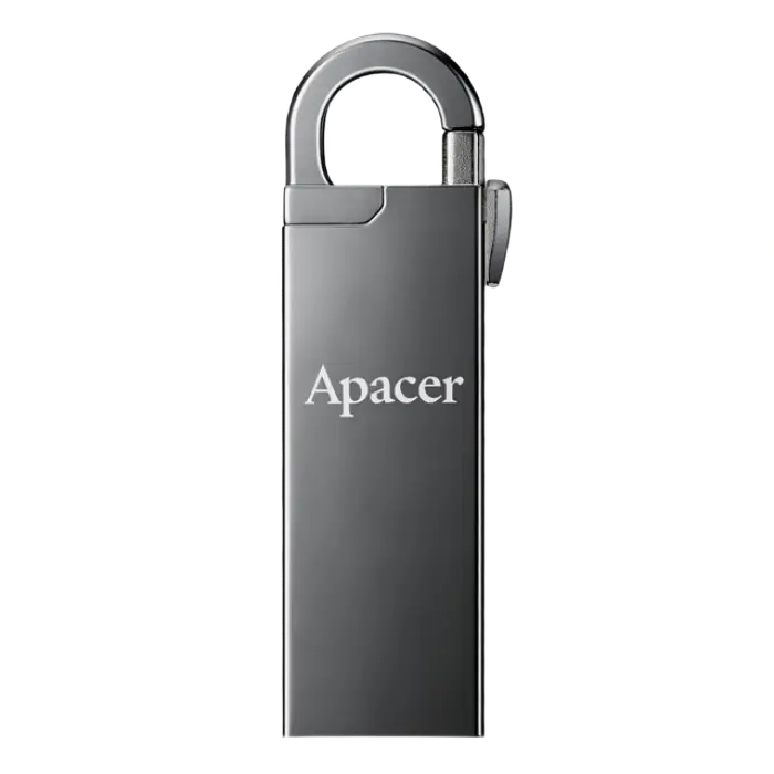 32GB USB3.1 Flash Drive Apacer "AH15A", Dark Gray, Metal, Keychain-Carabin, Capless (AP32GAH15AA-1)