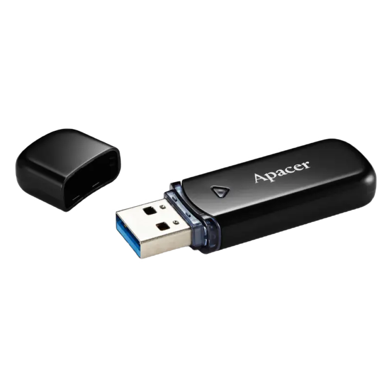 32GB USB3.1 Flash Drive Apacer "AH355", Black, Classic Cap (AP32GAH355B-1)