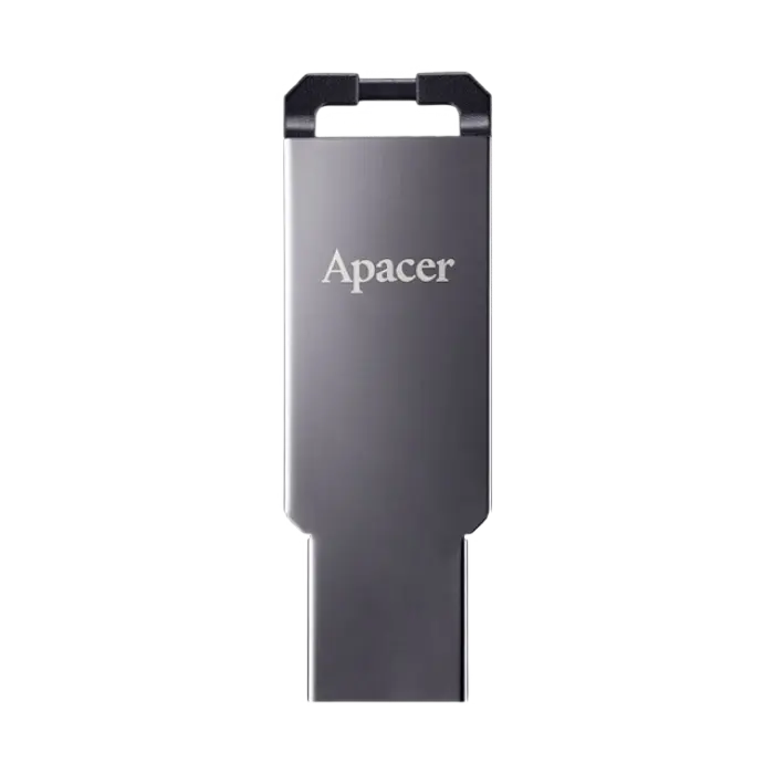 32GB USB3.1 Flash Drive Apacer "AH360", Black Nickel, Slim Metallic, Capless (AP32GAH360A-1)