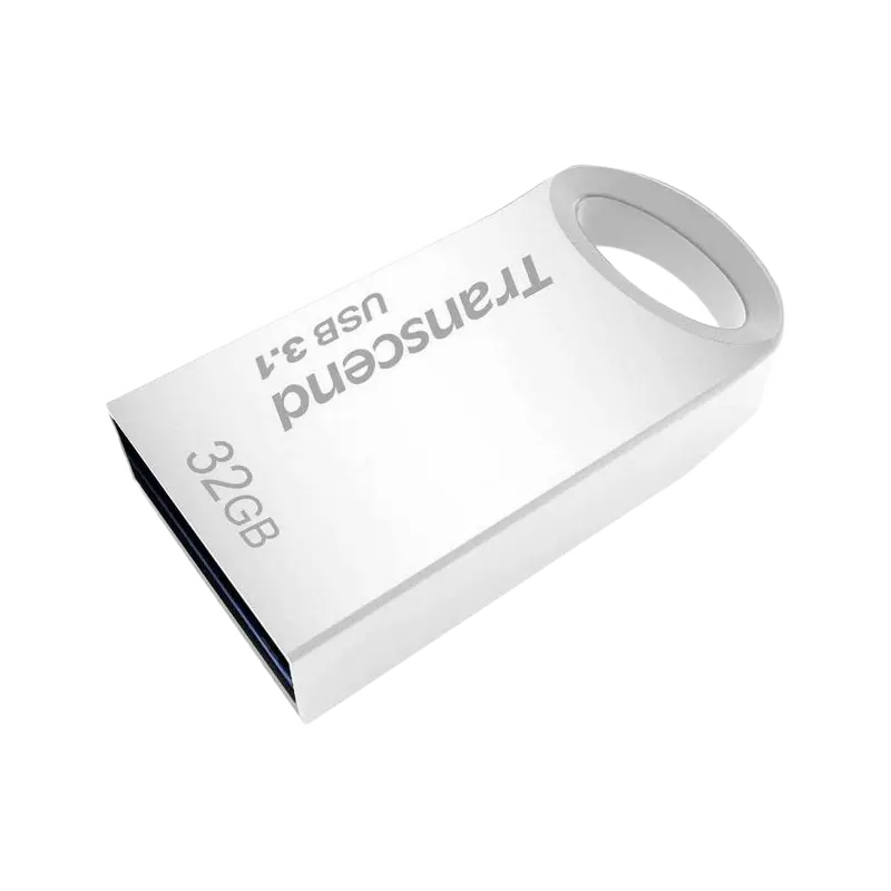 32GB USB3.1 Flash Drive Transcend "JetFlash 710S", Silver, Metal Case, Ultra-Slim (R/W:90/20MB/s)