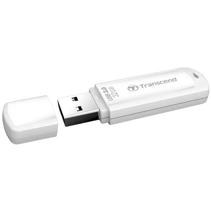 32GB USB3.1 Flash Drive Transcend "JetFlash 730", White, Classic (R/W:90/20MB/s)
