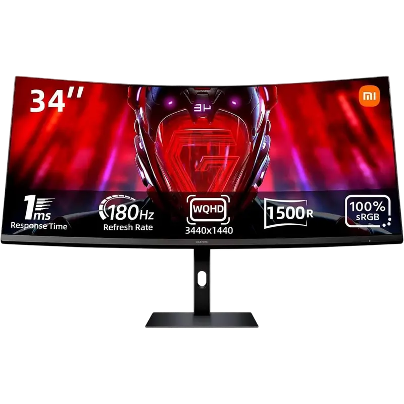 34" Xiaomi Mi Curved Gaming Monitor G34WQi,Black,Curved-VA,3440x1440,180Hz,FreeSync,1msMPRT,350cd,CR