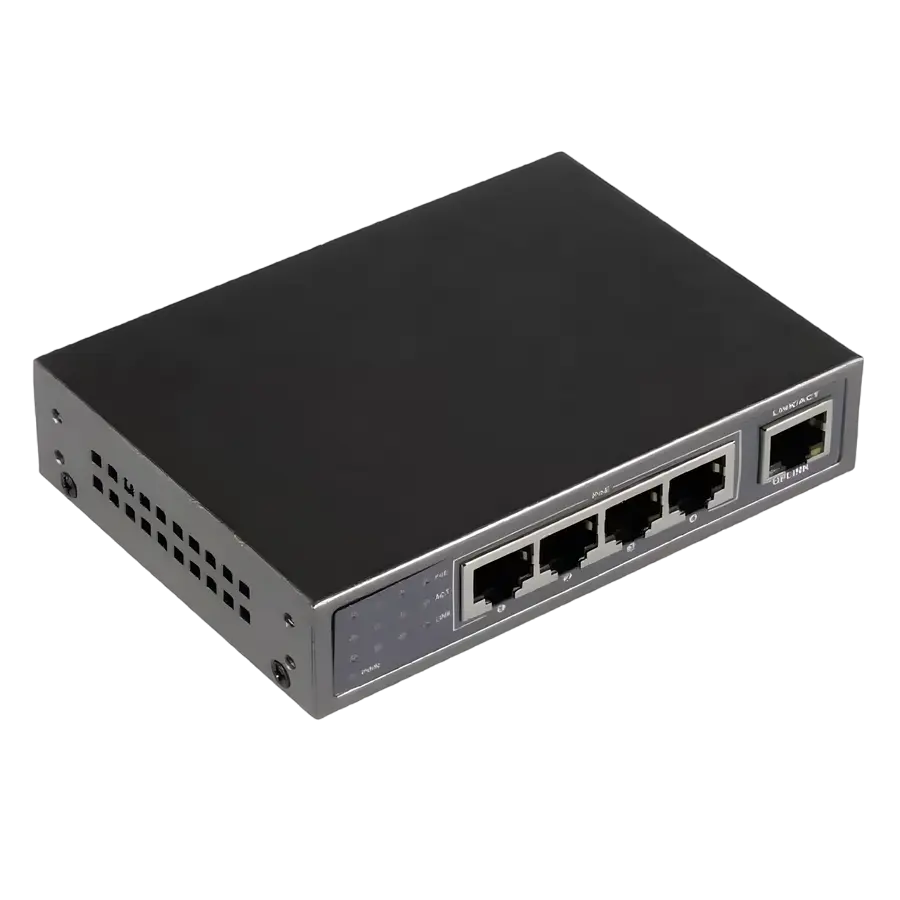 APC Electronic APC 4-port Ethernet Switch POE-SW4, with 4 Port PoE