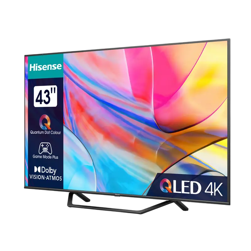 Televizor QLED Hisense 43A7KQ 43 inch 4K UHD VIDAA Negru, vedere alternativă