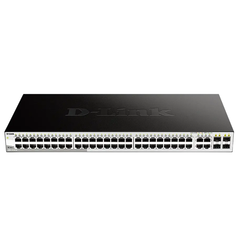 48-port 10/100/1000BASE-Tand 4 Gigabit MiniGBIC (SFP) ports 802,3x Flow Cont D-Link DGS-1210-52/F1A
