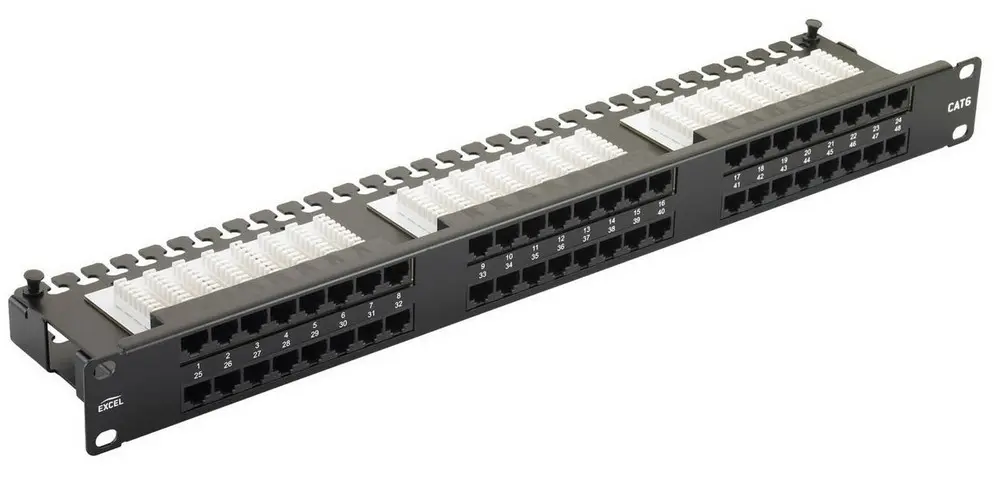 APC Electronic APC 48 ports UTP Cat.6 patch panel, 2U, LY-PP6-05, 19" Krone & 110 Dual