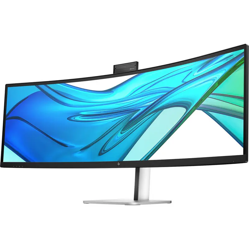 Monitor HP S5 Pro 549pm 49 inch curbat VA 5120x1440 165 Hz Argintiu/Negru, vedere laterală
