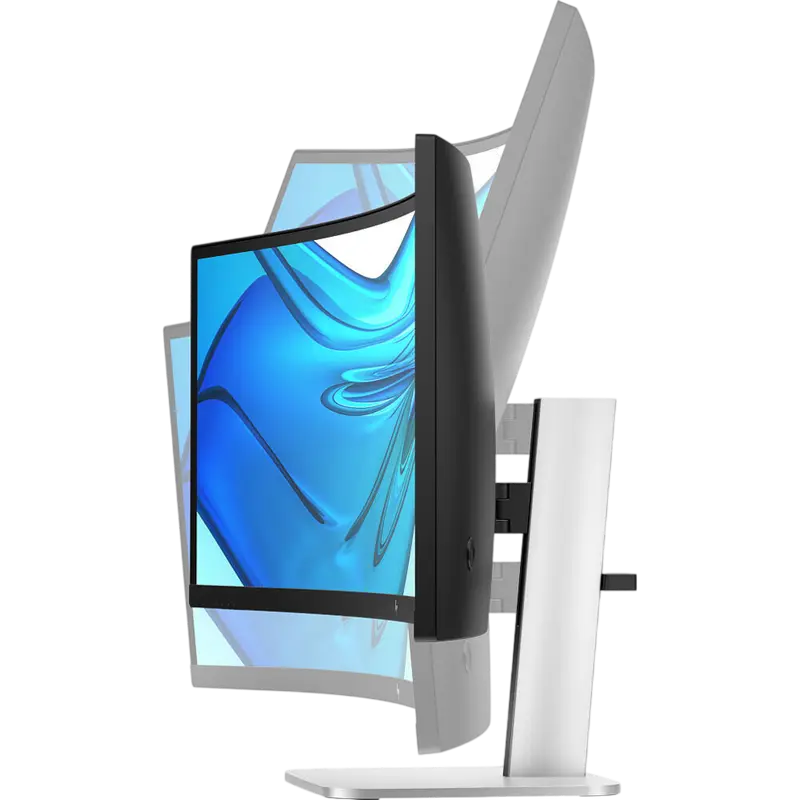 Monitor HP S5 Pro 549pm 49 inch curbat VA 5120x1440 165 Hz Argintiu/Negru, vedere posterioară