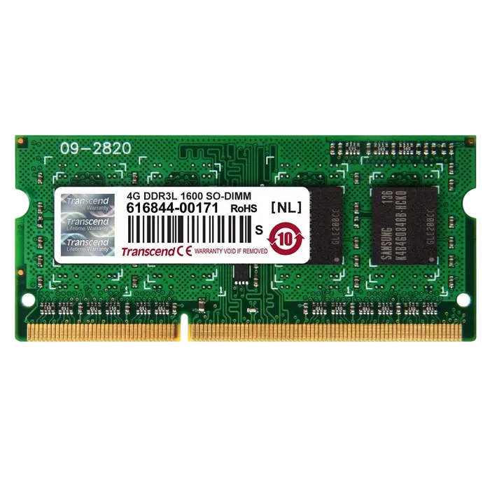 4GB DDR3 1600MHz SODIMM 204pin Transcend PC12800, CL11, 1.35V
