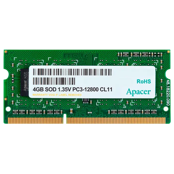 4GB DDR3 1600MHz SODIMM 204pin Apacer PC12800, CL11, 1.35V