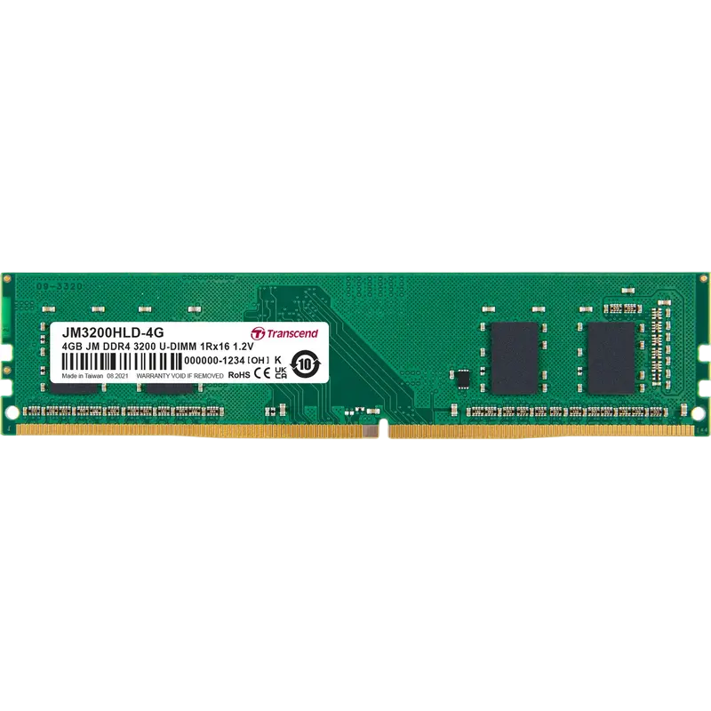 4GB DDR4- 3200MHz Transcend PC25600, CL22, 288pin DIMM 1.2V