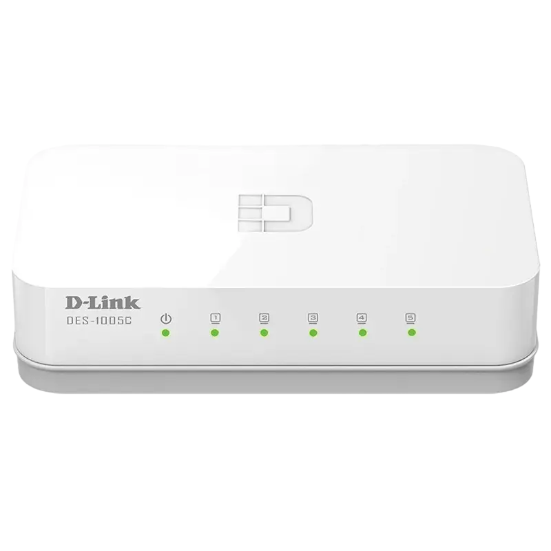 5-port 10/100Mbps Desktop Switch D-Link "DES-1005C/A1A", Plastic Case