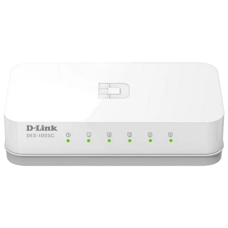 5-port 10/100Mbps Desktop Switch D-Link "DES-1005C/B1A", Plastic Case