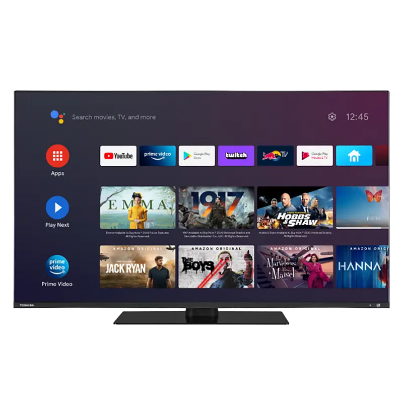 50" LED SMART TV TOSHIBA 50QA7D63DG, QLED 3840x2160, Android TV, Black