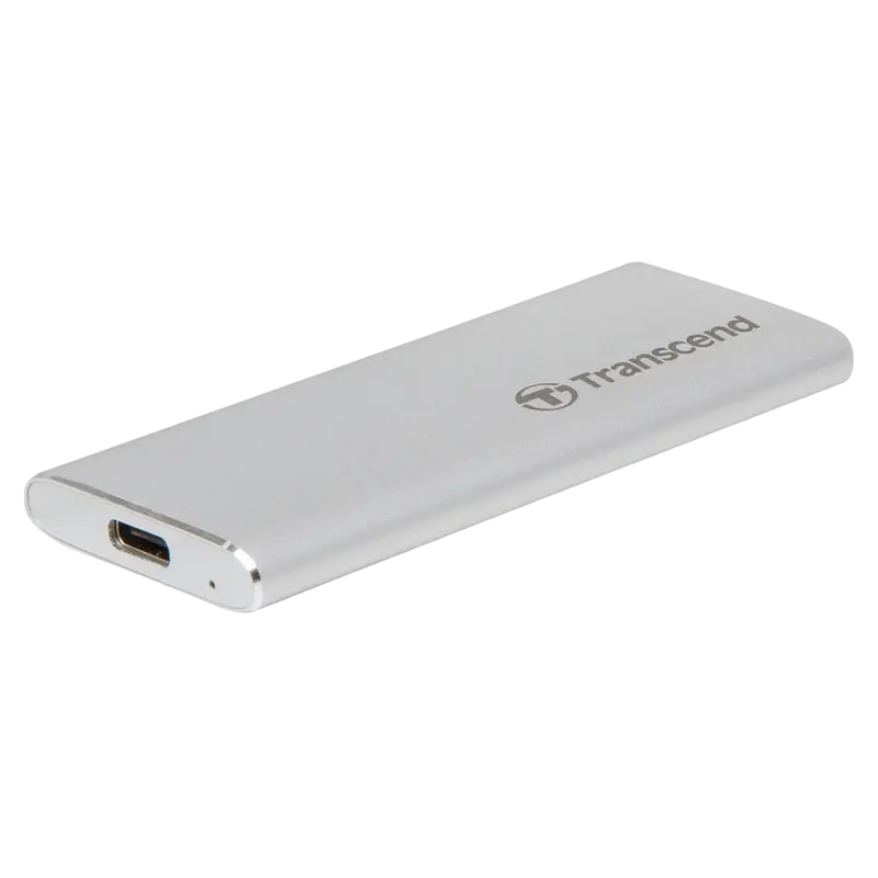 500GB Transcend Portable SSD ESD260C Silver, USB-C 3.1 (81.4x33.6x7.5mm, 33g, R/W:520/460MB/s)