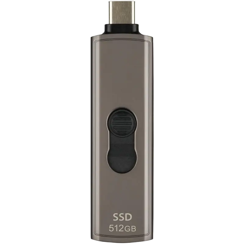 512GB Transcend Portable SSD ESD330C Dark Gray, USB-C 3.1 10Gbps, Metallic Capless/Slider (64.1x19
