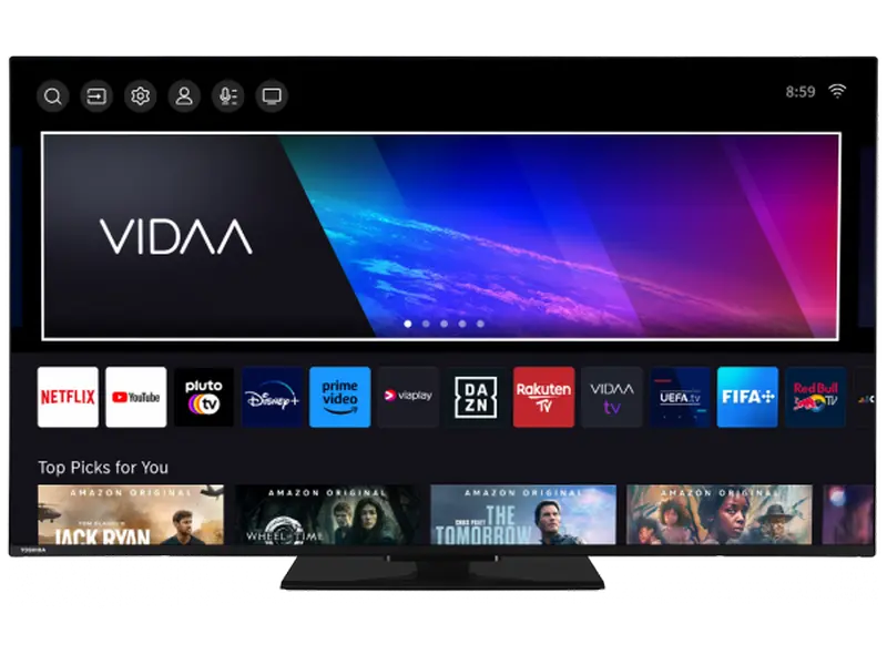 55" LED SMART TV TOSHIBA 55QV3463DG, QLED 3840x2160, VIDAA OS, Black