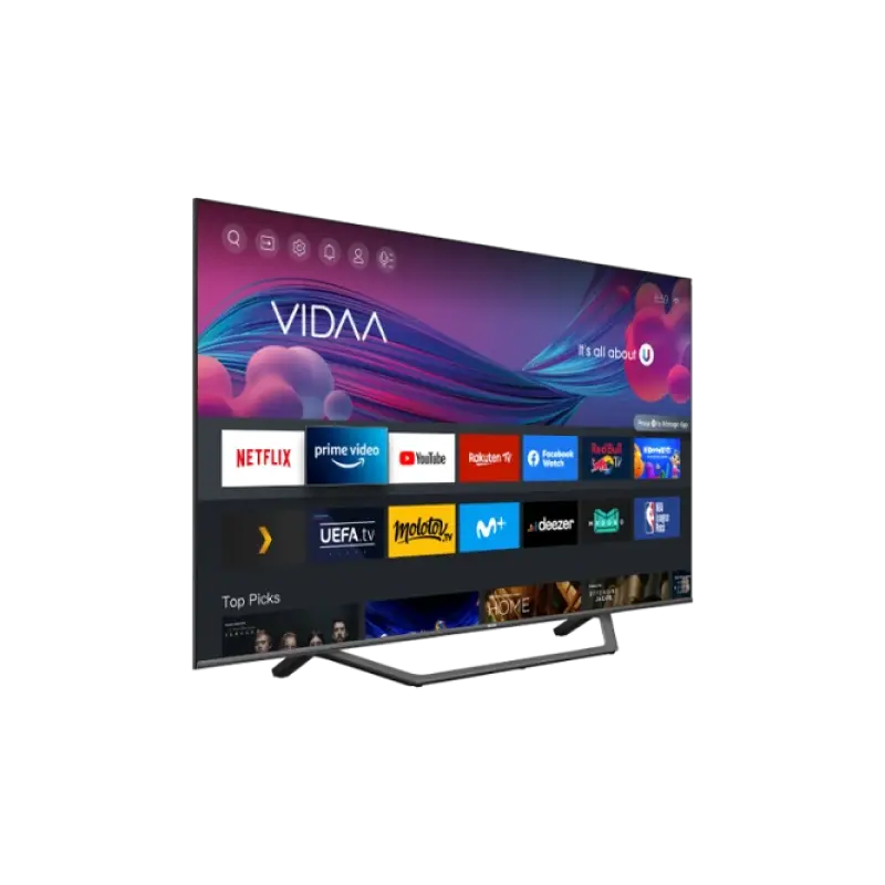 Televizor Hisense 55A7GQ 55 inch QLED 4K UHD VIDAA OS Gri, vedere laterală