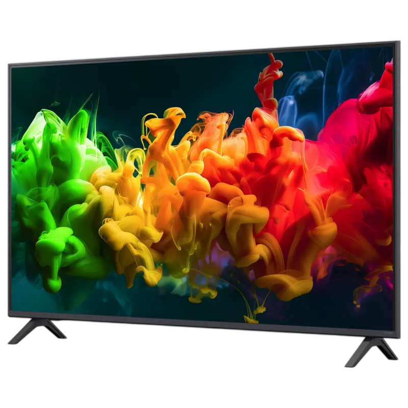 Televizor LG 55QNED80B6B 55 inch QNED 4K UHD webOS Negru, vedere posterioară