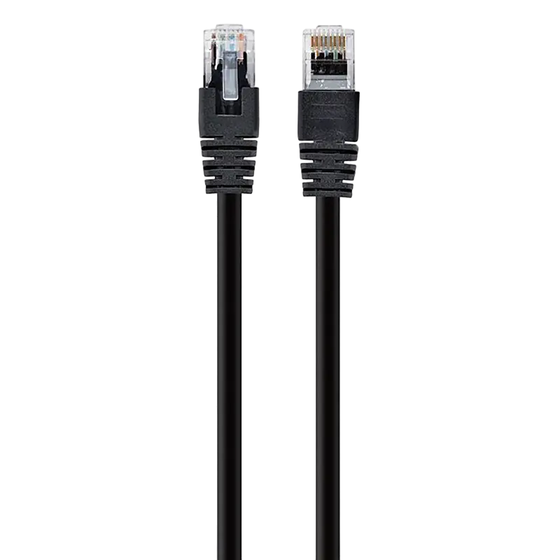 5m, Patch Cord Black, PP12-5M/BK, Cat.5E, Cablexpert, molded strain relief 50u" plugs